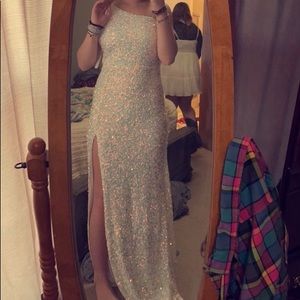 Sparkly White Prom Formal Dress